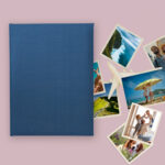 album na zdjęcia wsuwane | płótno | chabrowy