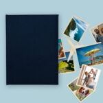 album na zdjęcia wsuwane | płótno | ciemnoniebieski