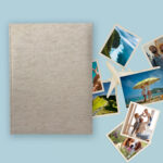 album na zdjęcia wsuwane | płótno | jasnobrązowy