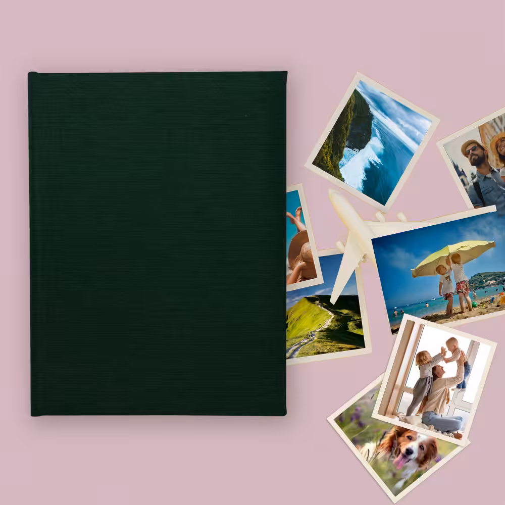 album na zdjęcia wsuwane | płótno | ciemna zieleń