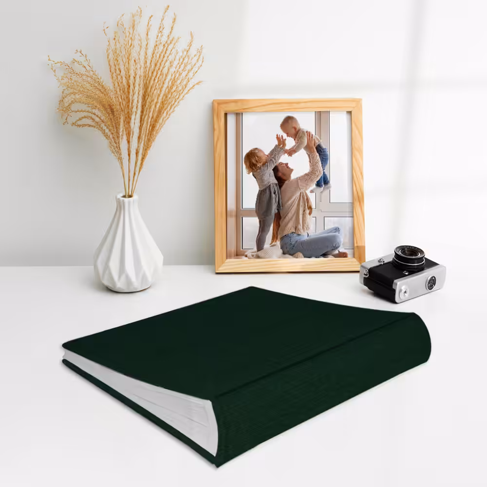 album na zdjęcia wsuwane | płótno | ciemna zieleń