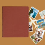 album do wklejania zdjęć, klasyczny | skóra galanteryjna | rudy brąz