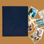 album do wklejania zdjęć, klasyczny | skóra galanteryjna | stylowy granat