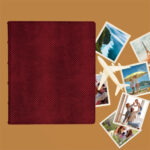 album do wklejania zdjęć, klasyczny | skóra galanteryjna | czerwona skóra węża