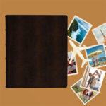 album do wklejania zdjęć, klasyczny | skóra galanteryjna | brązowa skóra węża