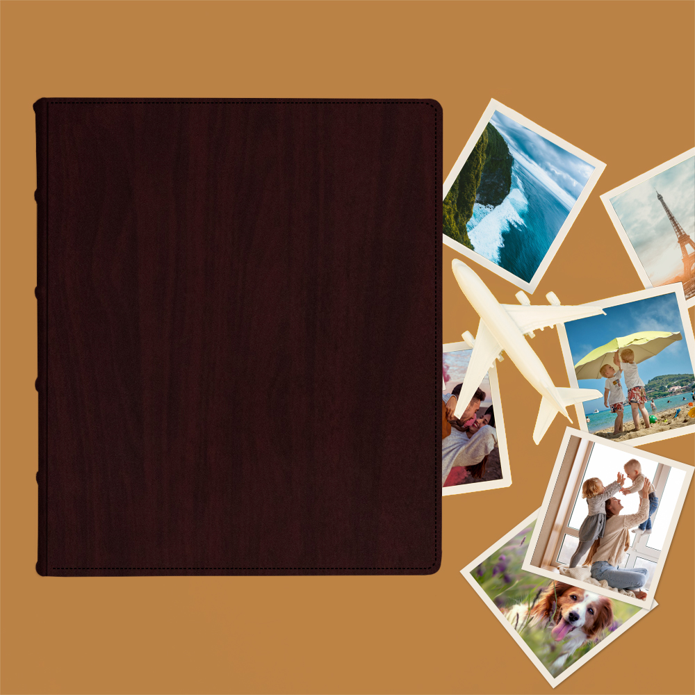 album do wklejania zdjęć, klasyczny | skóra galanteryjna | palisander