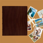 album do wklejania zdjęć, klasyczny | skóra galanteryjna | ciemny brąz