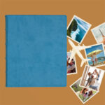 album do wklejania zdjęć, klasyczny | skóra galanteryjna | jasny niebieski