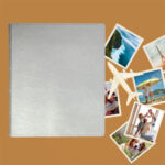 album do wklejania zdjęć, klasyczny | skóra galanteryjna | srebrny połysk