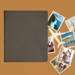 album do wklejania zdjęć, klasyczny | skóra galanteryjna | brązowy ziemisty