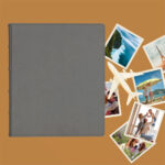 album do wklejania zdjęć, klasyczny | skóra galanteryjna | szary minimalistyczny