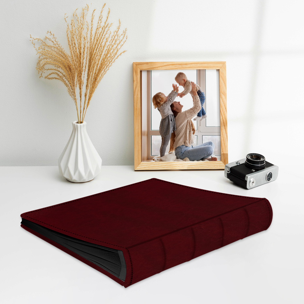 album do wklejania zdjęć, klasyczny | skóra galanteryjna | ciemnokasztanowy