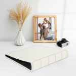 album do wklejania zdjęć, klasyczny | skóra galanteryjna | Śmietankowa biel