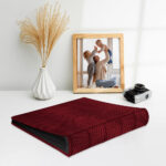 album do wklejania zdjęć, klasyczny | skóra galanteryjna | czerwona skóra węża