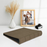 album do wklejania zdjęć, klasyczny | skóra galanteryjna | matowy brąz