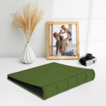 album do wklejania zdjęć, klasyczny | skóra galanteryjna | oliwkowa zieleń