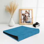 album do wklejania zdjęć, klasyczny | skóra galanteryjna | jasny niebieski