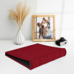 album do wklejania zdjęć, klasyczny | skóra galanteryjna | czerwień