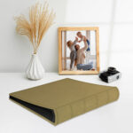 album do wklejania zdjęć, klasyczny | skóra galanteryjna | złoty luksusowy