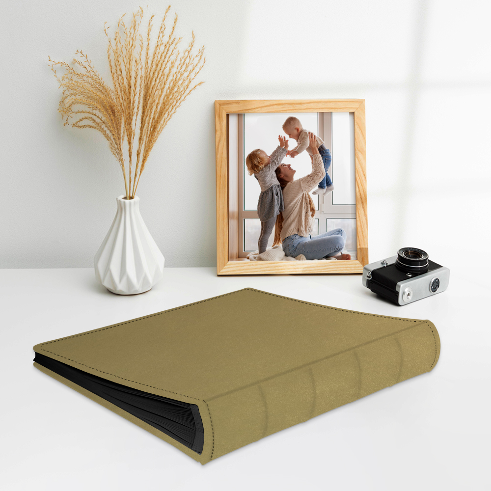 album do wklejania zdjęć, klasyczny | skóra galanteryjna | złoty luksusowy