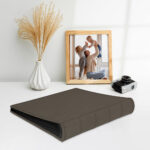 album do wklejania zdjęć, klasyczny | skóra galanteryjna | brązowy ziemisty