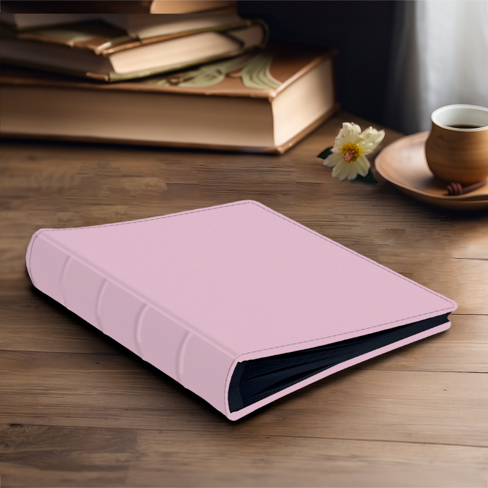 album do wklejania zdjęć, klasyczny | skóra galanteryjna | pastelowy róż