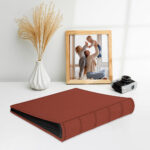 album do wklejania zdjęć, klasyczny | skóra galanteryjna | rudy brąz