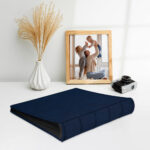 album do wklejania zdjęć, klasyczny | skóra galanteryjna | stylowy granat