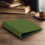 album do wklejania zdjęć, klasyczny | skóra galanteryjna | oliwkowa zieleń
