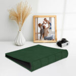 album do wklejania zdjęć, klasyczny | skóra galanteryjna | butelkowa zieleń