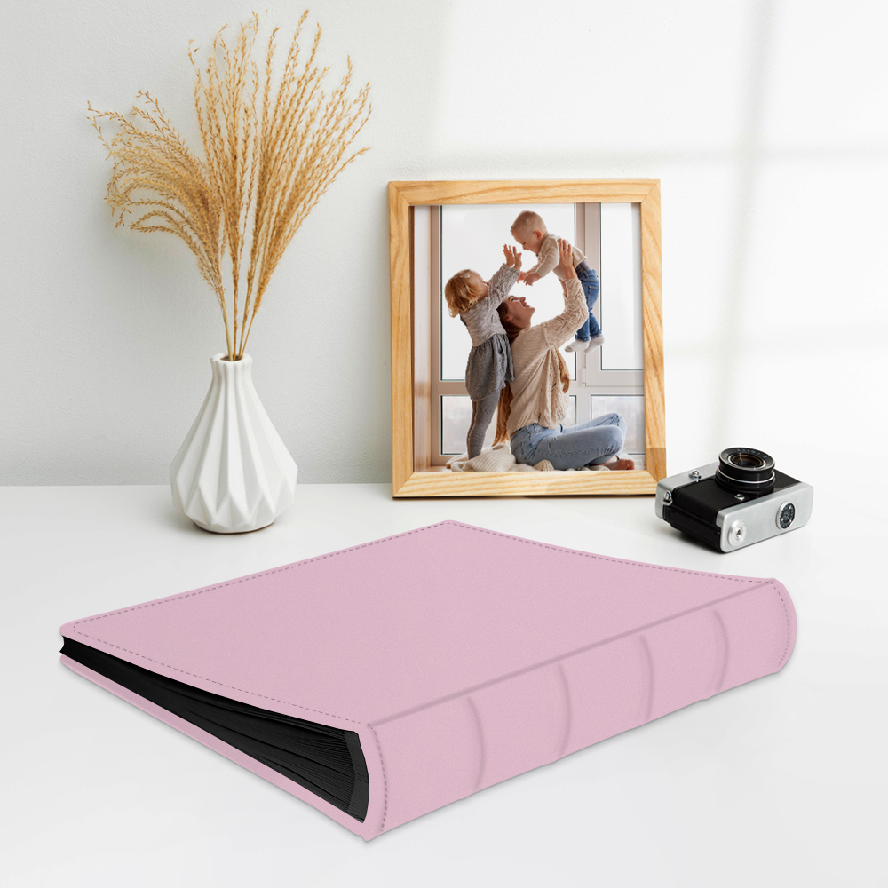 album do wklejania zdjęć, klasyczny | skóra galanteryjna | pastelowy róż