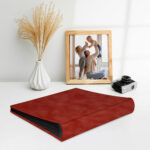 album do wklejania zdjęć, klasyczny | welur | ceglasty