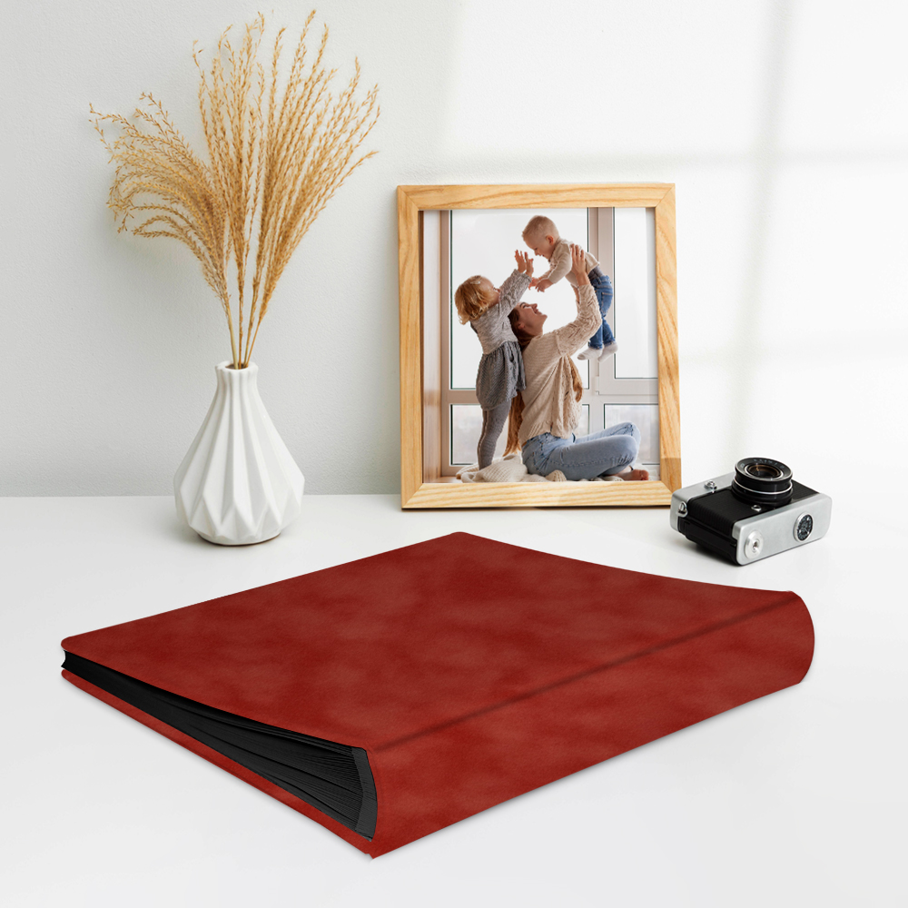 album do wklejania zdjęć, klasyczny | welur | ceglasty