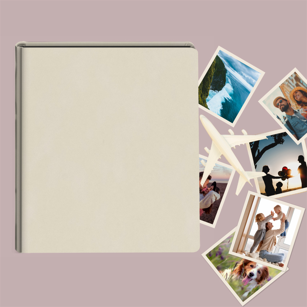 album do wklejania zdjęć, klasyczny | welur | kremowy