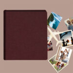 album do wklejania zdjęć, klasyczny | płótno | bordowo-brązowy