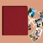 album do wklejania zdjęć, klasyczny | płótno | czerwień retro