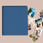 album do wklejania zdjęć, klasyczny | płótno | niebieski chabrowy