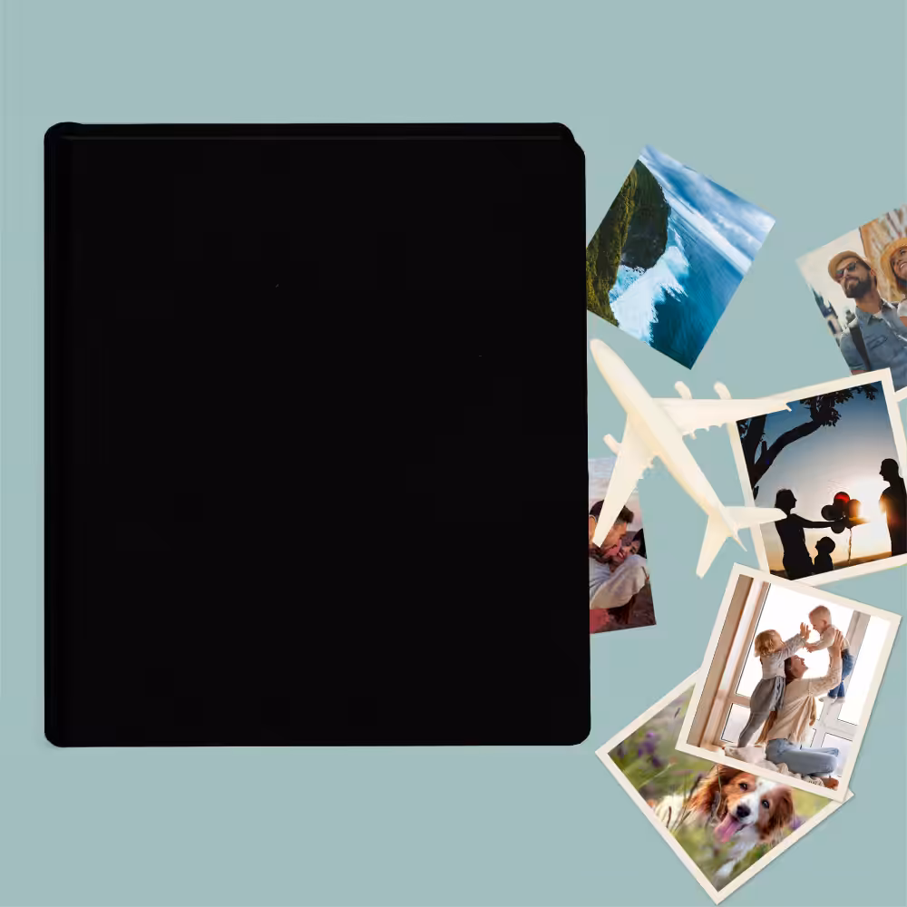 album do wklejania zdjęć, klasyczny | płótno | głęboka czerń