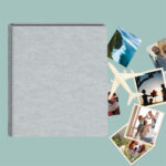 album do wklejania zdjęć, klasyczny | płótno | popielaty len