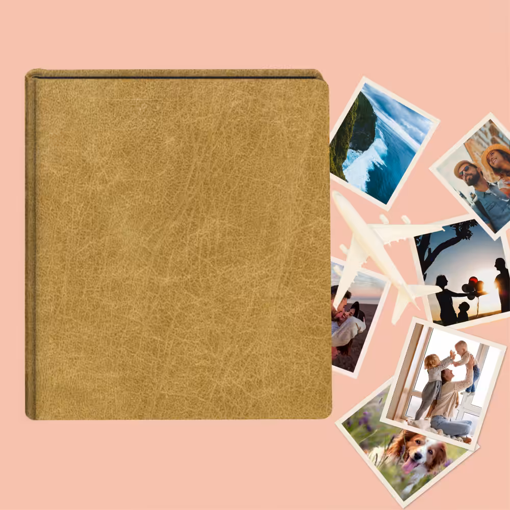 album do wklejania zdjęć, klasyczny | okładzina | złota okładzina vintage