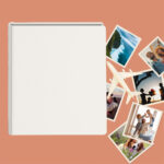 album do wklejania zdjęć, klasyczny | skóra galanteryjna | kremowa biel