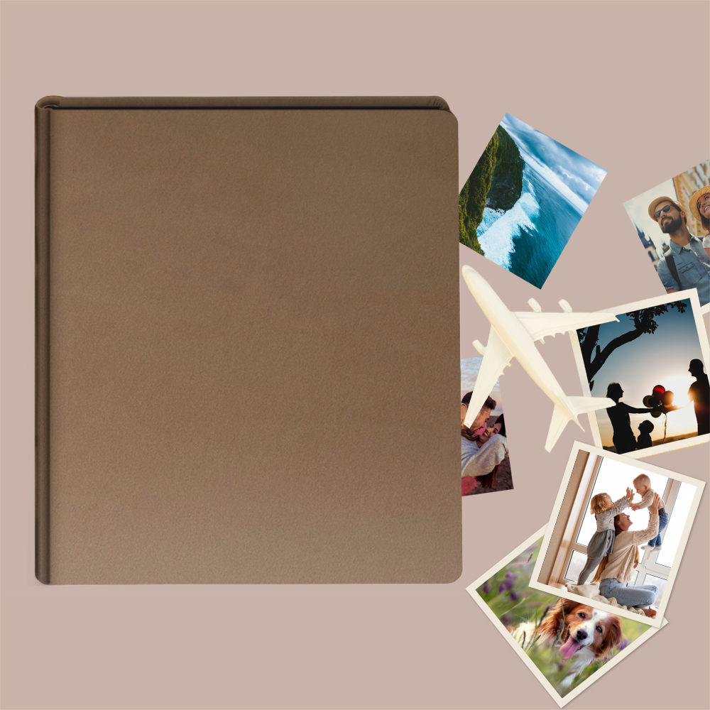 album do wklejania zdjęć, klasyczny | aksamit | cappuccino