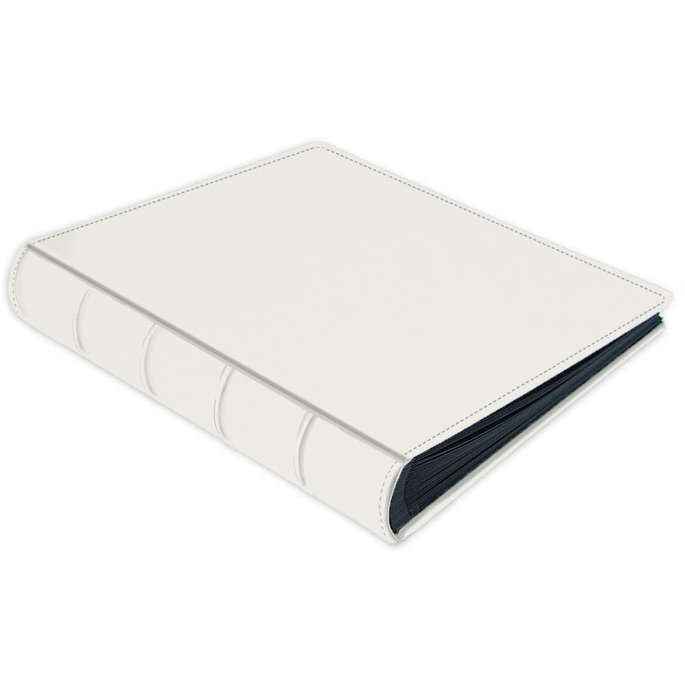 album do wklejania zdjęć, klasyczny | skóra galanteryjna | Śmietankowa biel