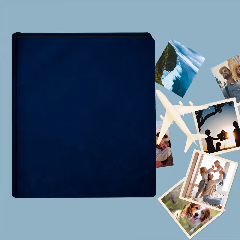 album do wklejania zdjęć, klasyczny | aksamit | granatowy