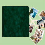 album do wklejania zdjęć, klasyczny | welur | butelkowa zieleń