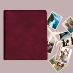 album do wklejania zdjęć, klasyczny | welur | bordowy