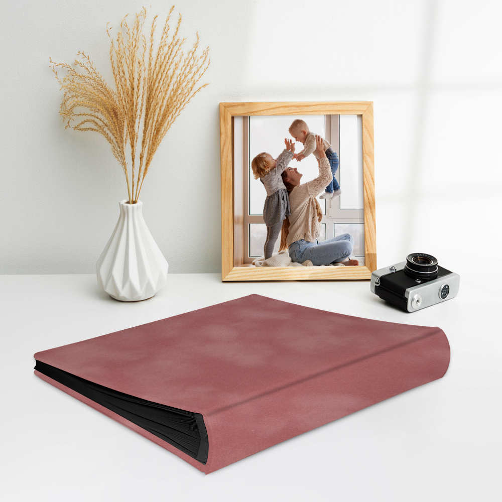 album do wklejania zdjęć, klasyczny | welur | pudrowa róż