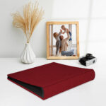 album do wklejania zdjęć, klasyczny | płótno | czerwień retro