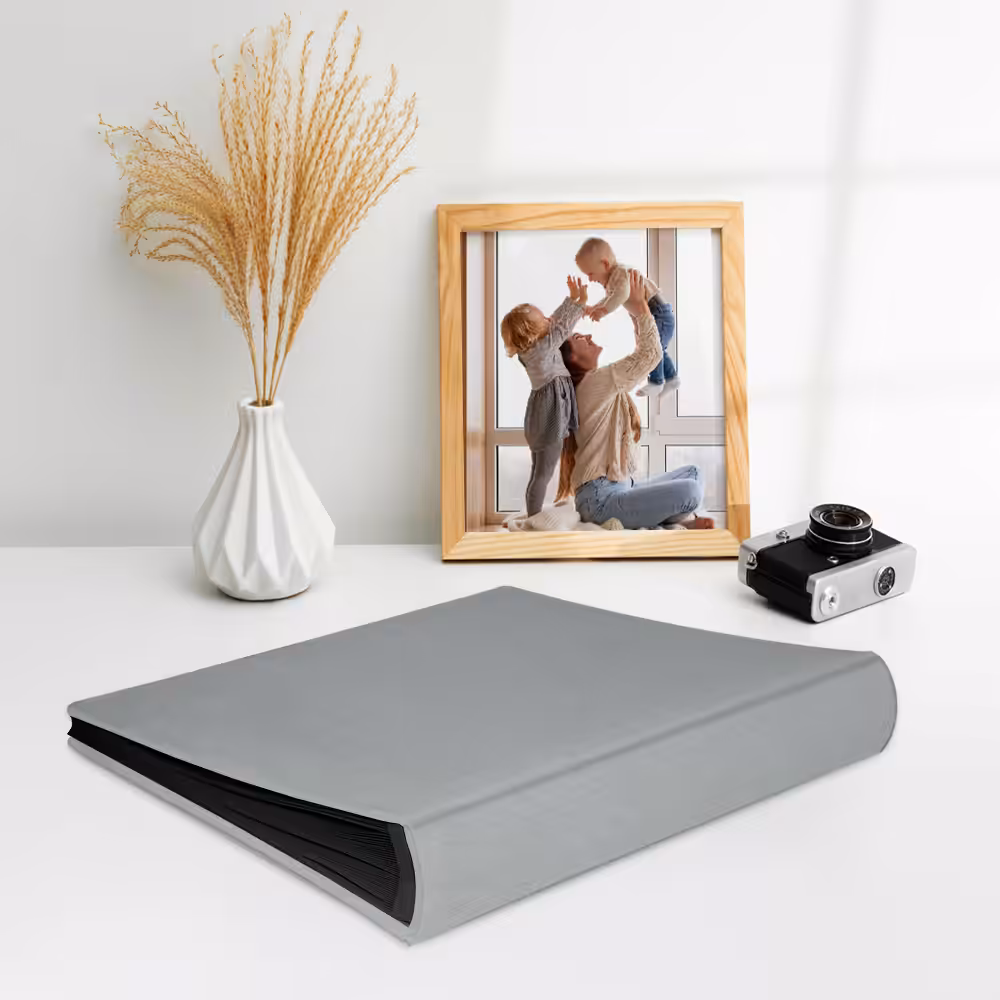 album do wklejania zdjęć, klasyczny | płótno | szary elegancki