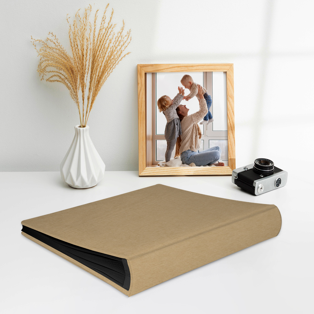 album do wklejania zdjęć, klasyczny | płótno | beż piaskowy